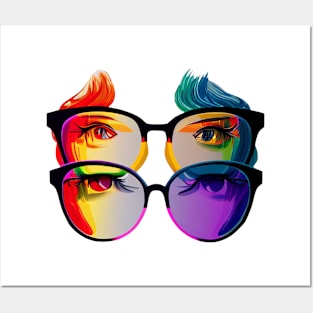 Rainbow colours glasses Posters and Art